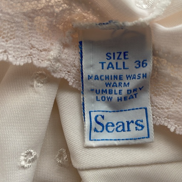 Vintage Sears The Doesnt Slip white slip, size tall 36 - Picture 9 of 10
